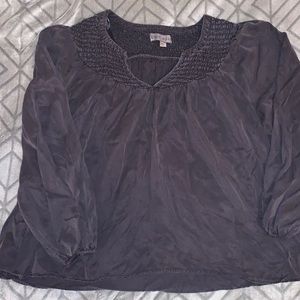 Knox rose gray blouse v neck top XXL